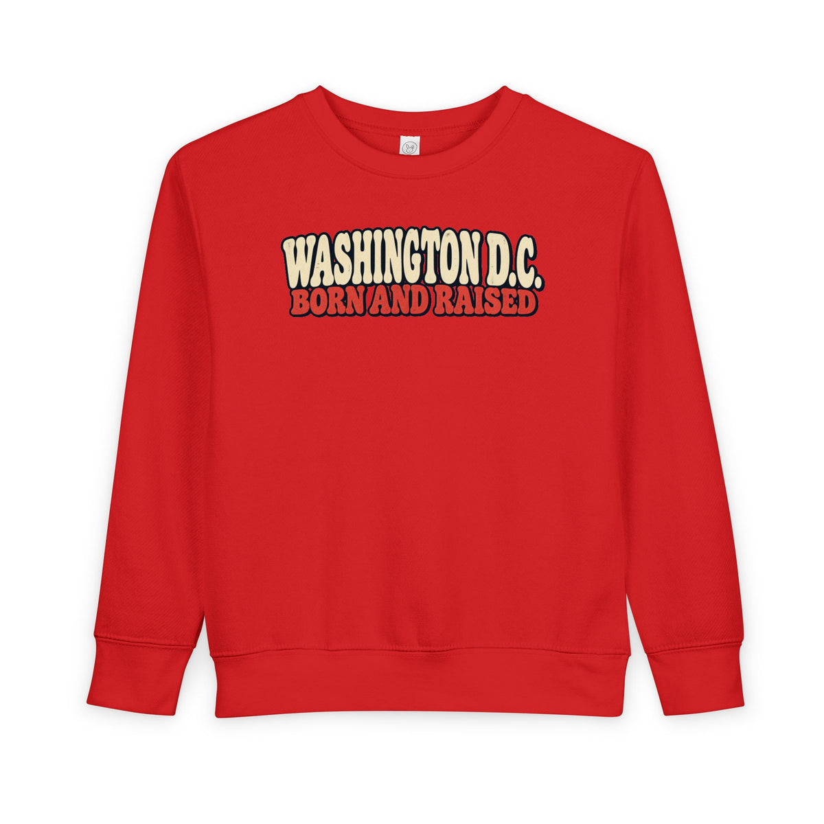 Washington DC Born and Raised Retro 1970s Unisex Toddler Sweatshirt