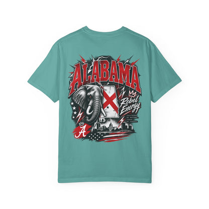 Alabama Rebel Energy Unisex Comfort Color 1717 Streetwear Graphic Tee