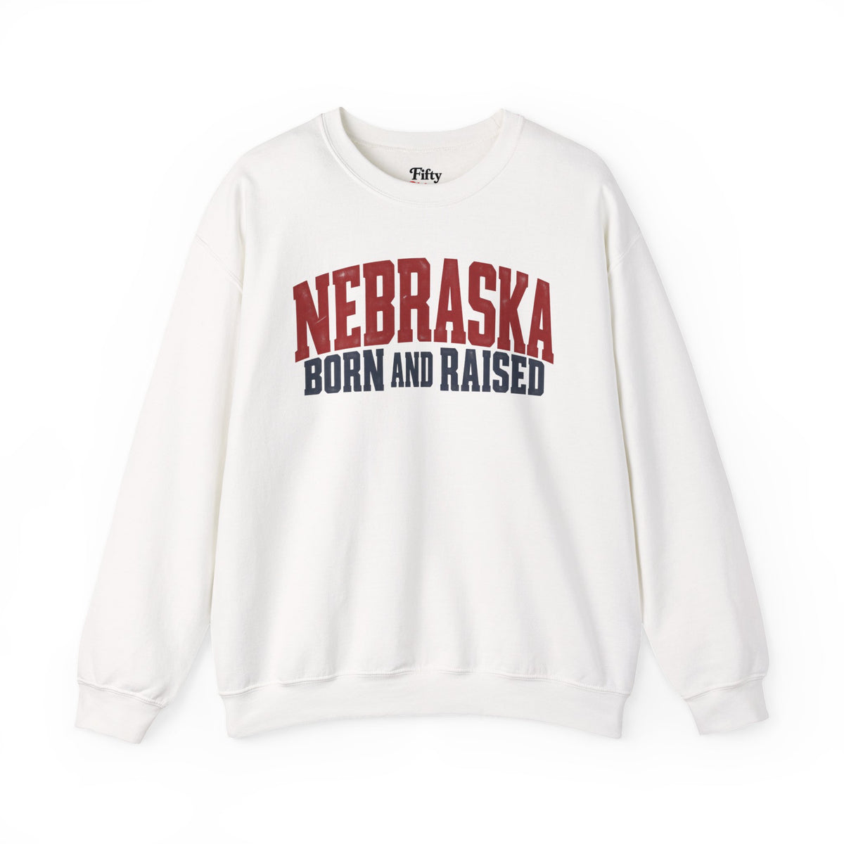 Nebraska Born and Raised Modern Midwestern Unisex Sweatshirt Graphic