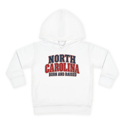 North Carolina Born and Raised Vintage Americana Unisex Toddler Pullover Fleece Hoodie