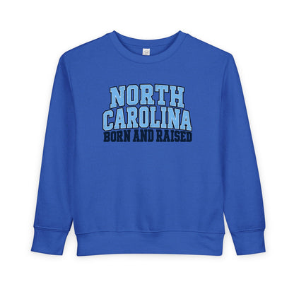 North Carolina Born and Raised Classic Collegiate Unisex Toddler Sweatshirt