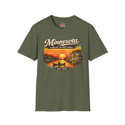 Minnesota Lakeside Sunset Unisex Softstyle T Shirt State Pride Graphic Tee Collections FS03