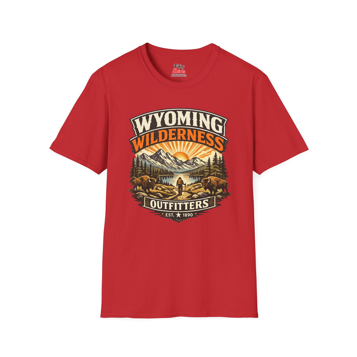 Wyoming Wilderness Outfitters Unisex Softstyle T Shirt State Pride Graphic Tee Collections FS03