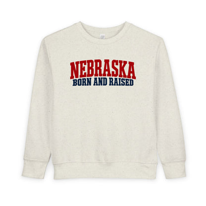 Nebraska Born and Raised Rugged Workwear Unisex Toddler Sweatshirt Graphic