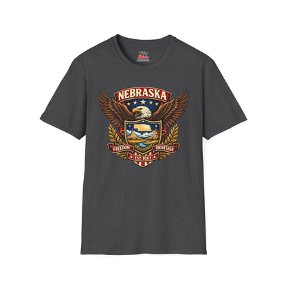 Nebraska Americana Eagle Unisex Softstyle T Shirt State Pride Graphic Tee Collections FS03