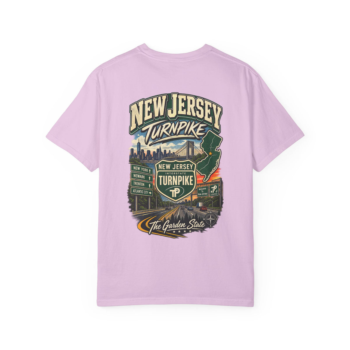 New Jersey Turnpike Unisex Comfort Color 1717 Streetwear Graphic Tee