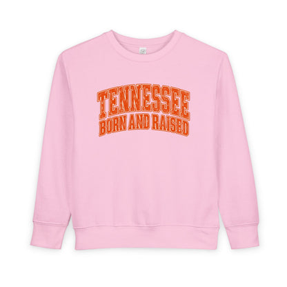 Tennessee Born and Raised Southern Collegiate Unisex Toddler Sweatshirt