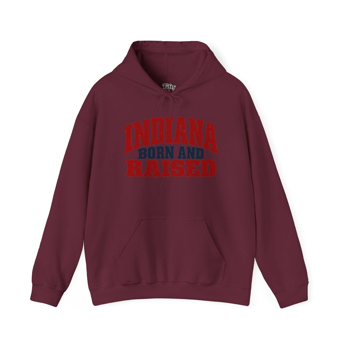 Indiana Born and Raised Rustic Americana Unisex Hoodie Graphic