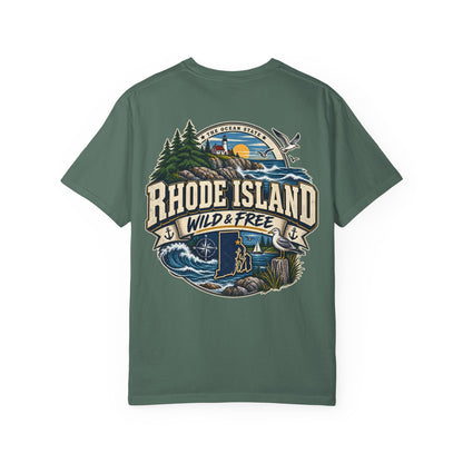 Rhode Island Wild & Free Unisex Comfort Color 1717 Streetwear Graphic Tee
