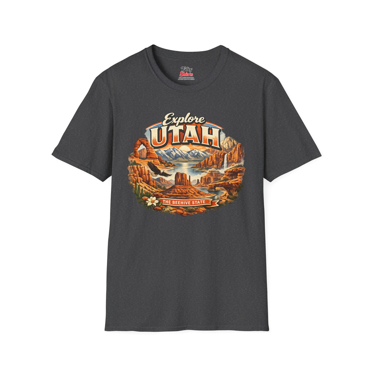Explore Utah Unisex Softstyle T Shirt State Pride Graphic Tee Collections FS03