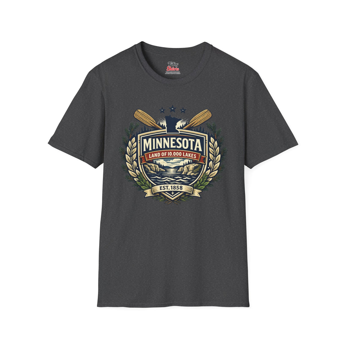 Minnesota Heritage Badge Unisex Softstyle T Shirt State Pride Graphic Tee Collections FS03