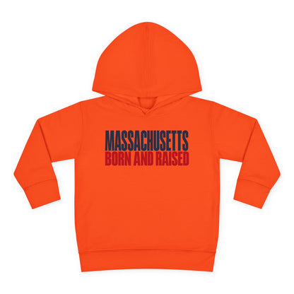 Massachusetts Born and Raised Modern Streetwear Unisex Toddler Pullover Fleece Hoodie