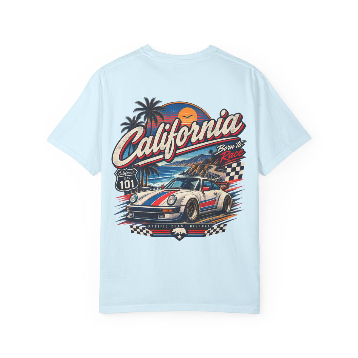 California 1980s Racing  Unisex Comfort Color 1717 Streetwear Graphic Tee