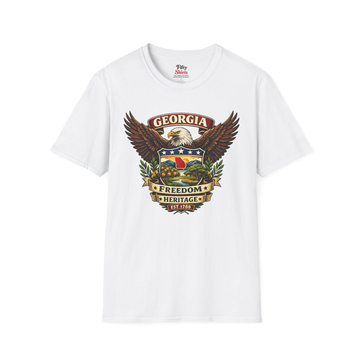 Georgia Americana Eagle Unisex Softstyle T Shirt State Pride Graphic Tee Collections FS03