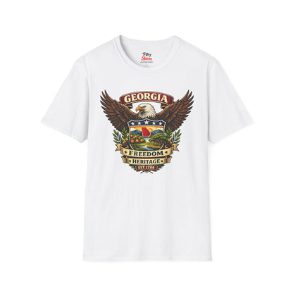 Georgia Americana Eagle Unisex Softstyle T Shirt State Pride Graphic Tee Collections FS03