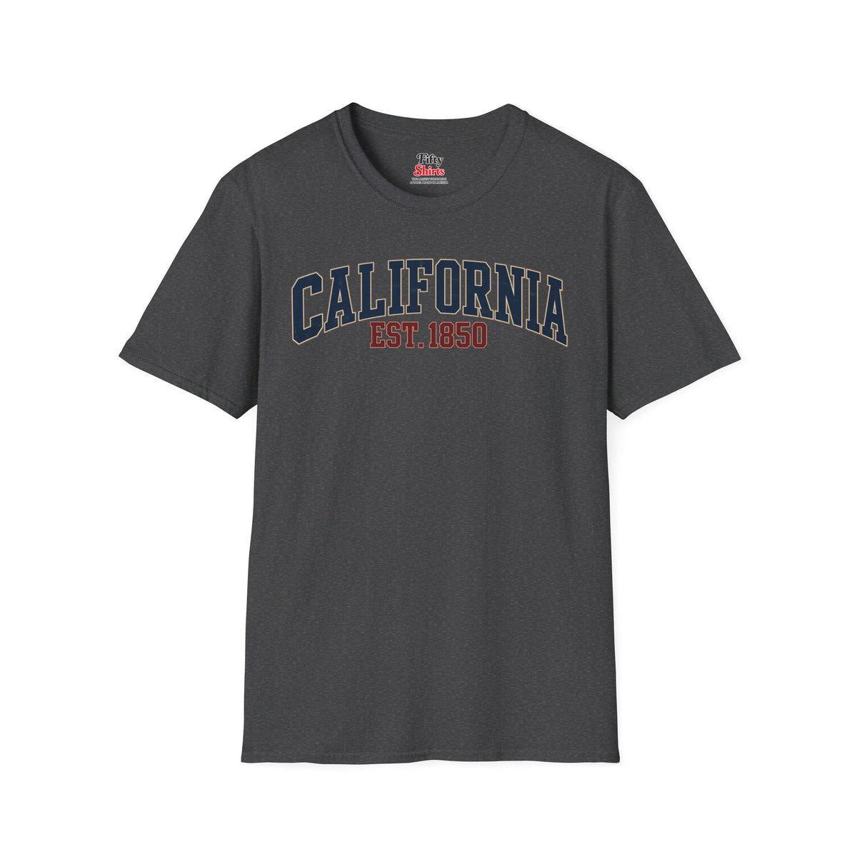 California Est. 1850 Unisex Softstyle T Shirt State Name Graphic Tee