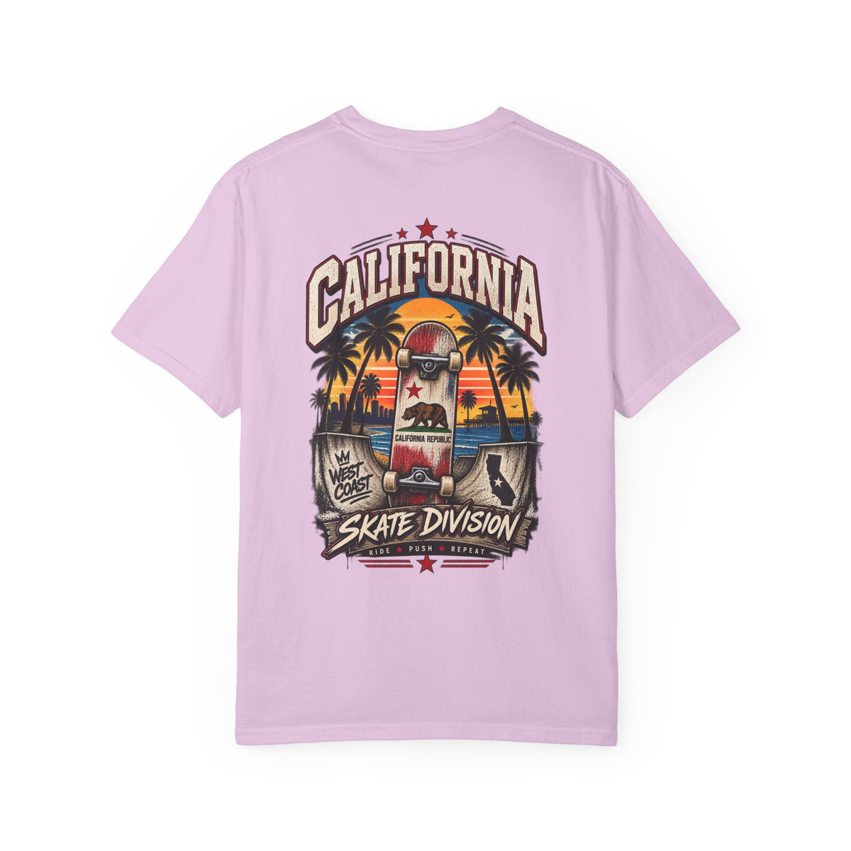 California Skate Division  Unisex Comfort Color 1717 Streetwear Graphic Tee