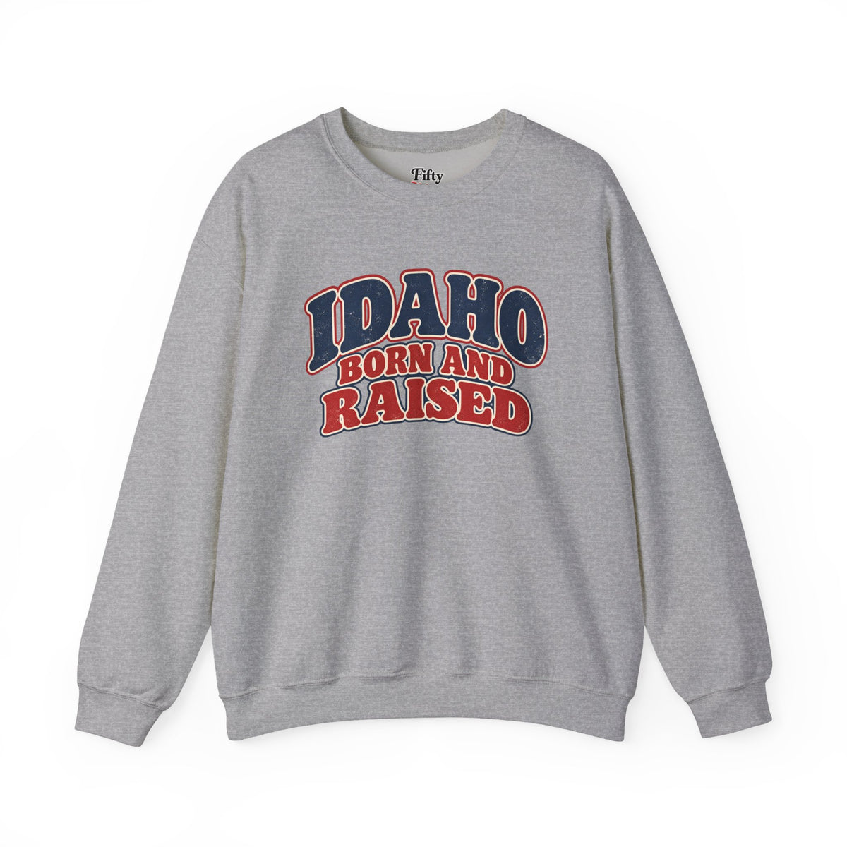 Idaho Born and Raised Retro 1970s Unisex Sweatshirt Graphic