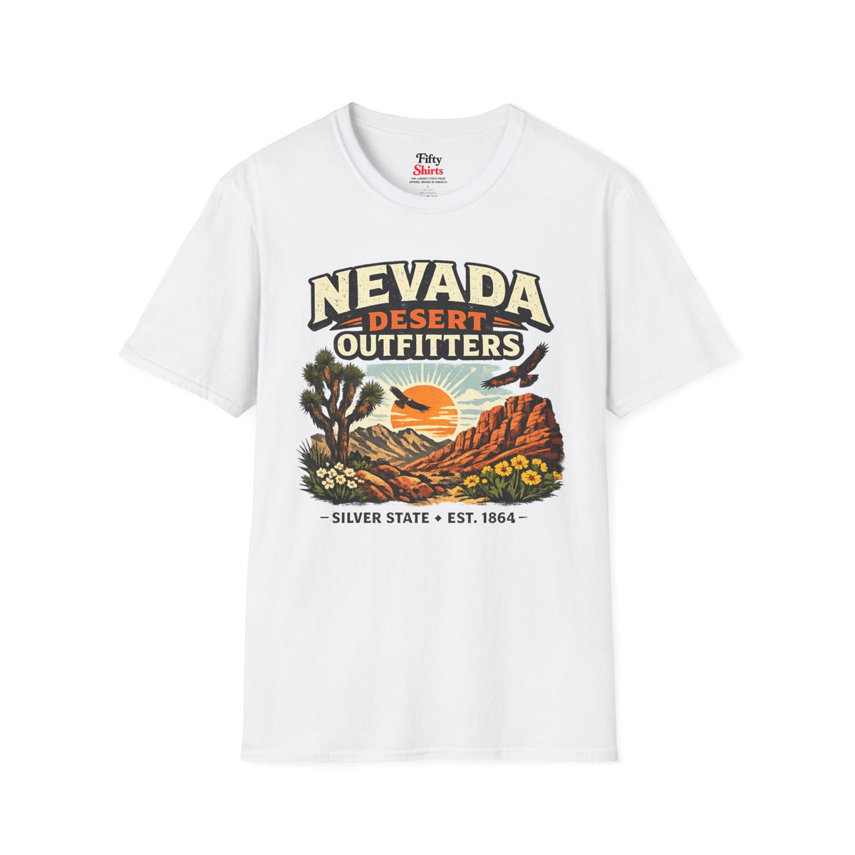 Nevada Desert Outfitters Unisex Softstyle T Shirt State Pride Graphic Tee Collections FS03
