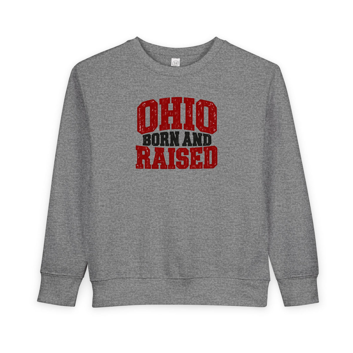 Ohio Born and Raised Midwest Heritage Unisex Toddler Sweatshirt
