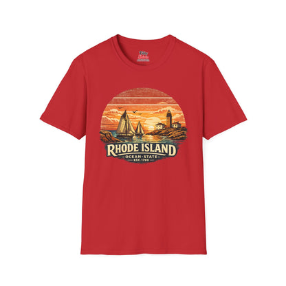 Rhode Island Coastal Sunset Unisex Softstyle T Shirt State Pride Graphic Tee Collections FS03