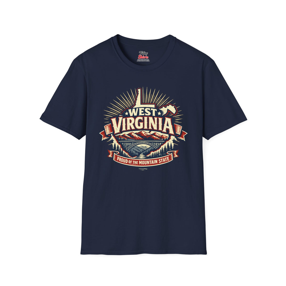 West Virginia State Pride Unisex Softstyle T Shirt State Pride Graphic Tee Collections FS03