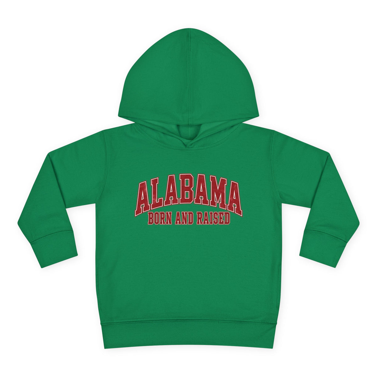 Alabama Born and Raised Collegiate Classic Unisex Toddler Pullover Fleece Hoodie