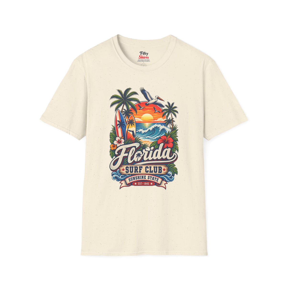 Florida Surf Club Unisex Softstyle T Shirt State Pride Graphic Tee Collections FS03