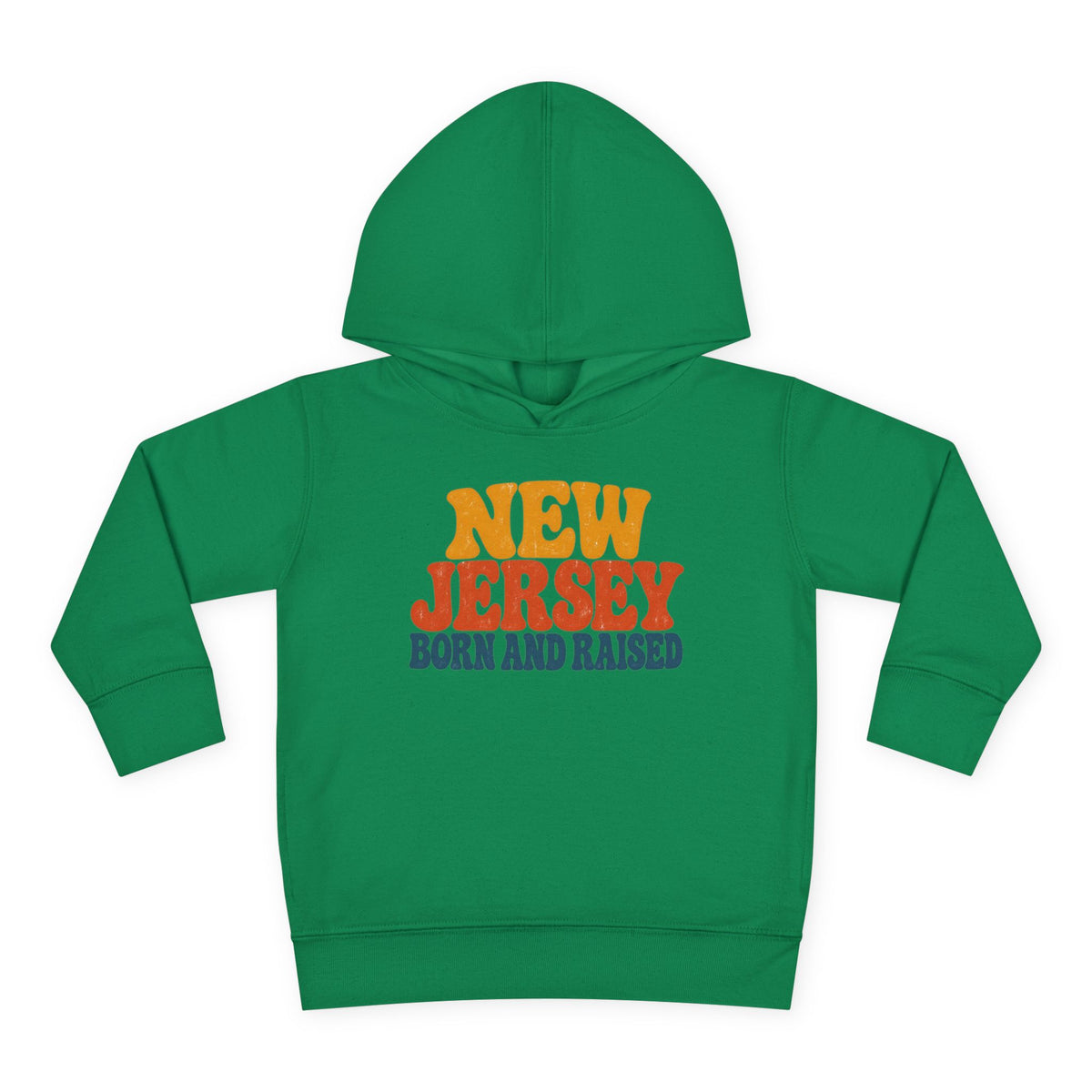 New Jersey Born and Raised Retro 1970s Unisex Toddler Pullover Fleece Hoodie