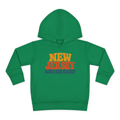 New Jersey Born and Raised Retro 1970s Unisex Toddler Pullover Fleece Hoodie