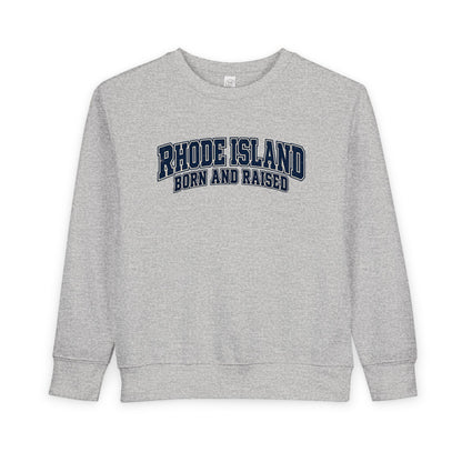 Rhode Island Born and Raised Old-School Athletic Unisex Toddler Sweatshirt