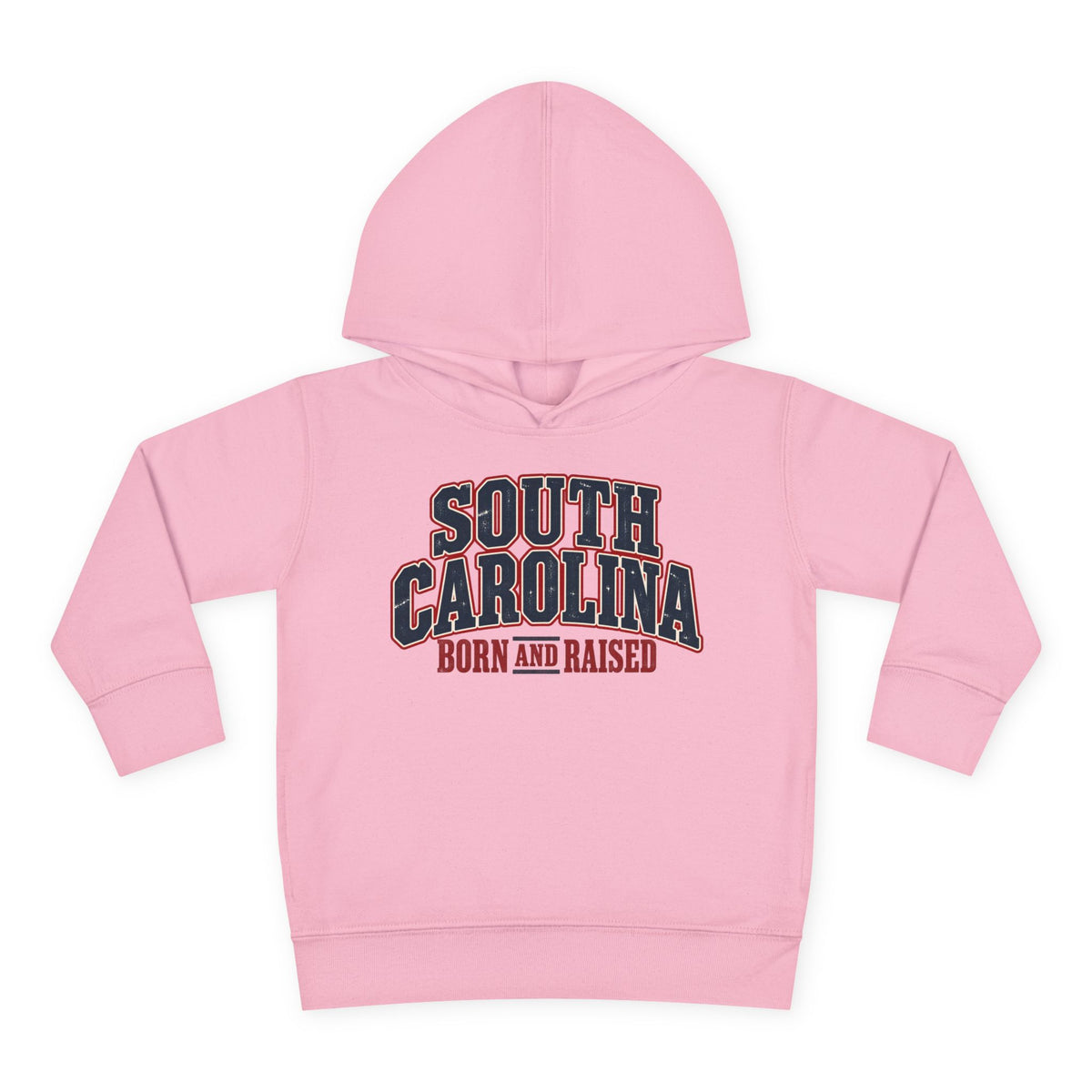 South Carolina Born and Raised Southern Americana Unisex Toddler Pullover Fleece Hoodie