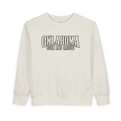 Oklahoma Born and Raised Premium Heritage Unisex Toddler Sweatshirt