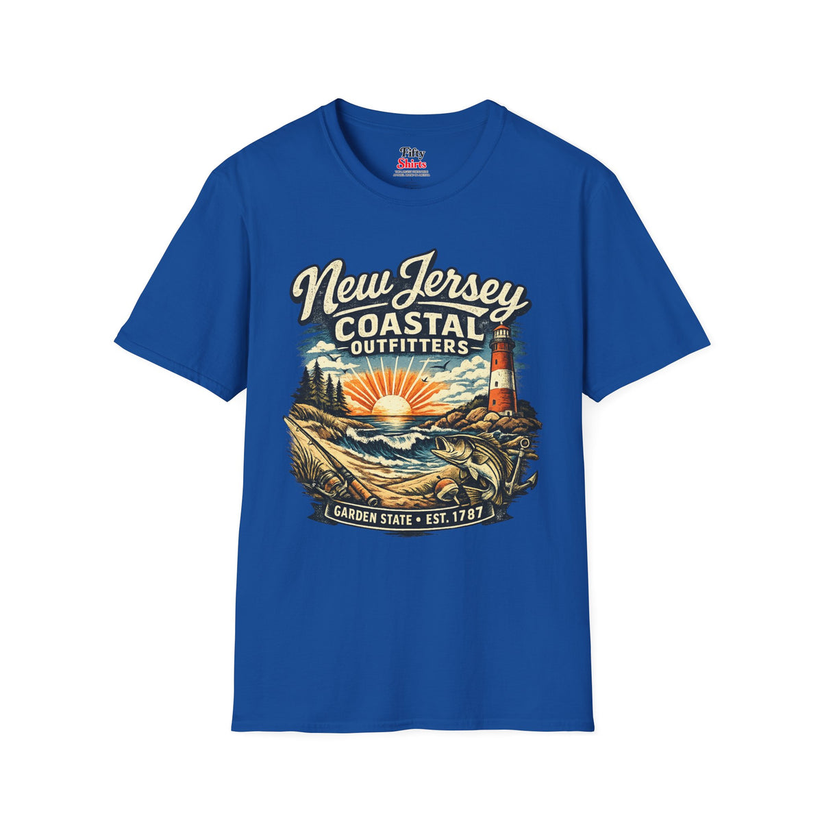New Jersey Coastal Outfitters Unisex Softstyle T Shirt State Pride Graphic Tee Collections FS03