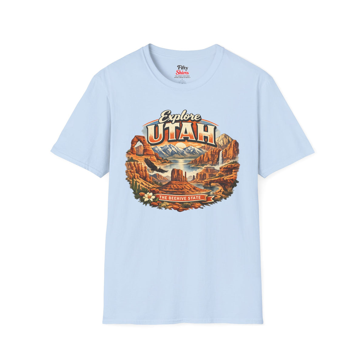 Explore Utah Unisex Softstyle T Shirt State Pride Graphic Tee Collections FS03