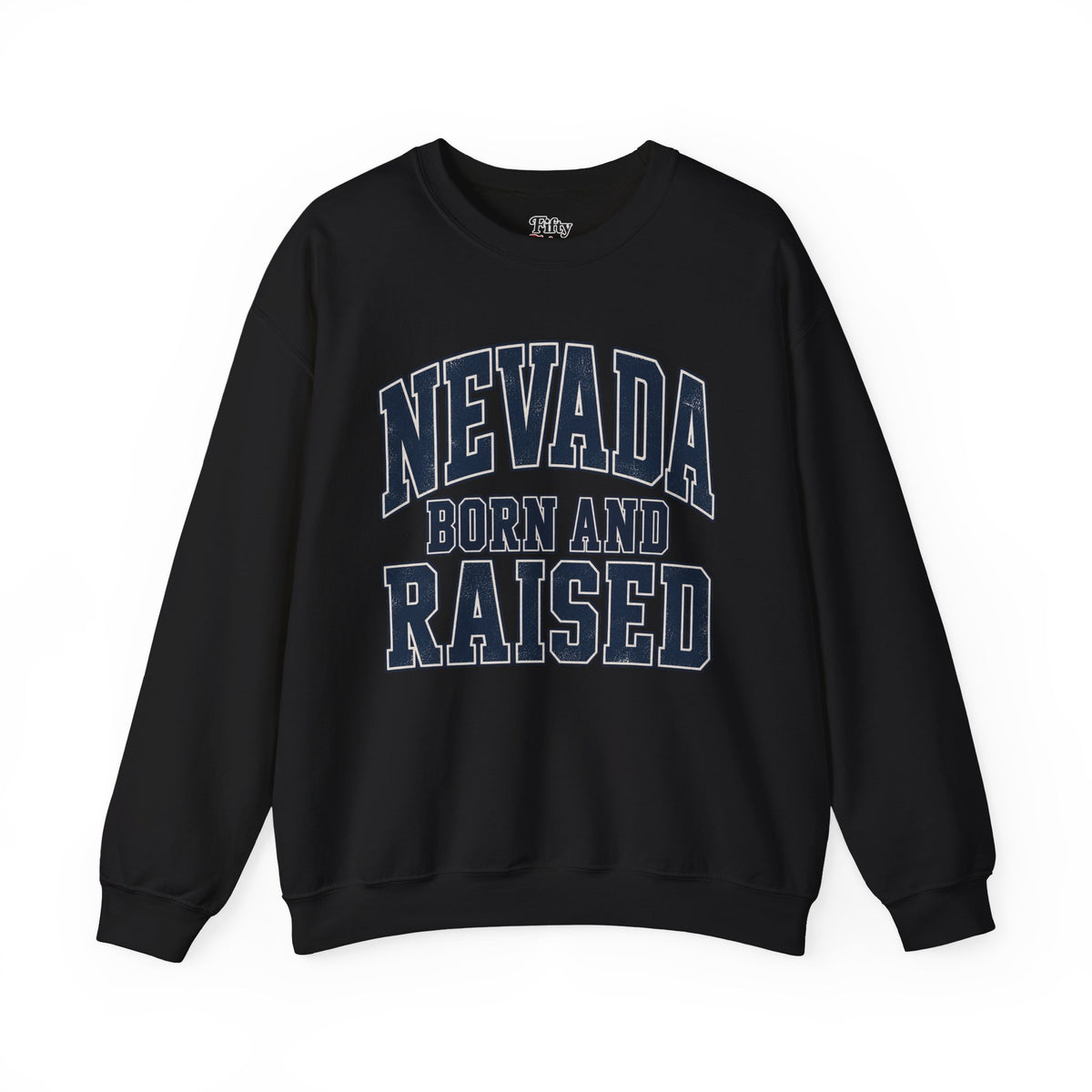 Nevada Born and Raised Unisex Crewneck Sweatshirt State Name Graphic