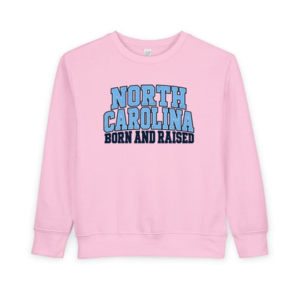 North Carolina Born and Raised Classic Collegiate Unisex Toddler Sweatshirt