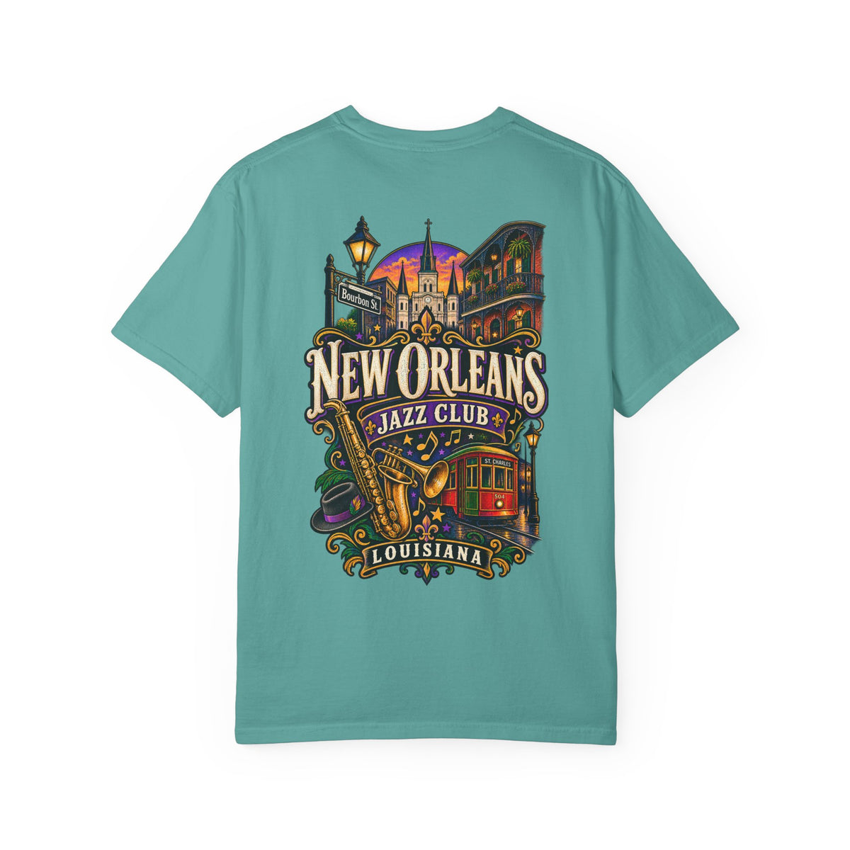 Louisiana New Orleans Jazz Club Unisex Comfort Color 1717 Streetwear Graphic Tee