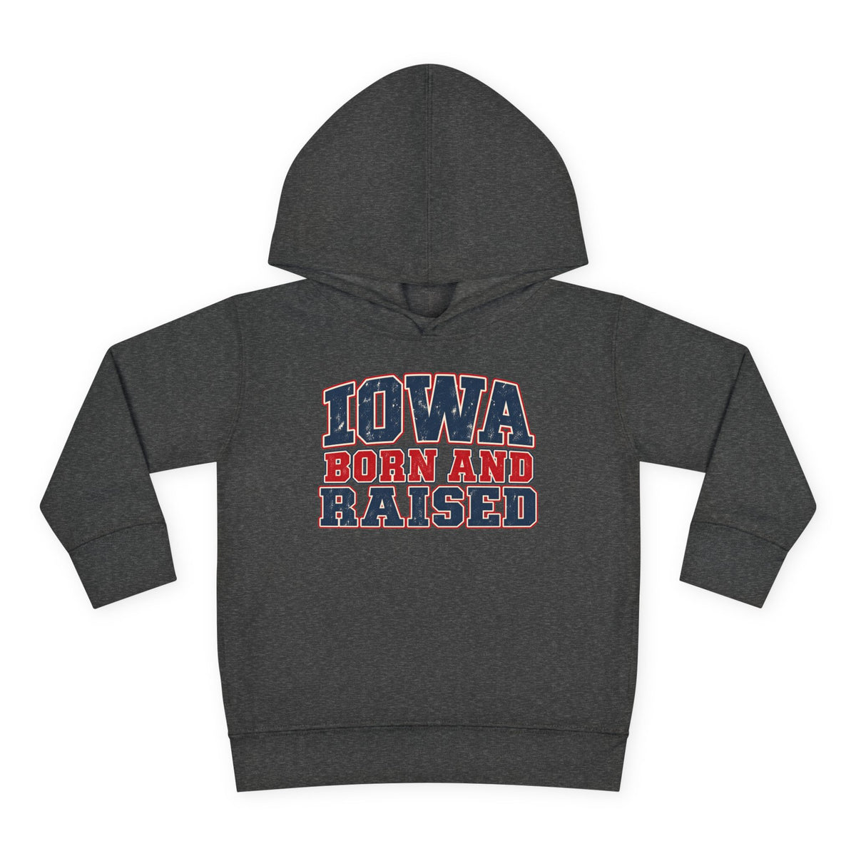 Iowa Born and Raised intage Farmhouse Americana Unisex Toddler Pullover Fleece Hoodie