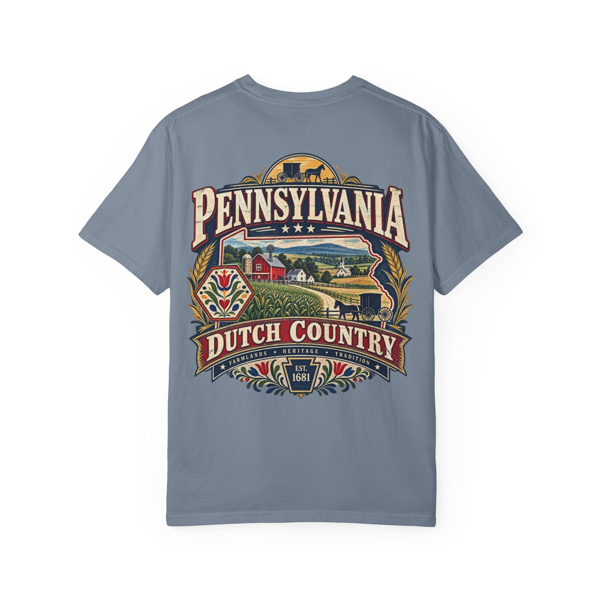 Pennsylvania Dutch Country Unisex Comfort Color 1717 Streetwear Graphic Tee