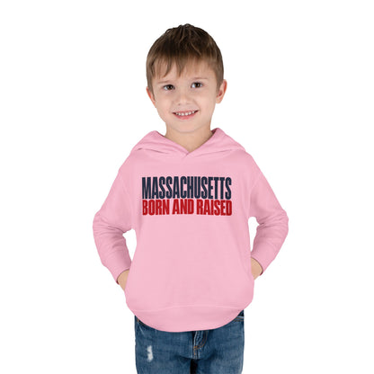 Massachusetts Born and Raised Modern Streetwear Unisex Toddler Pullover Fleece Hoodie