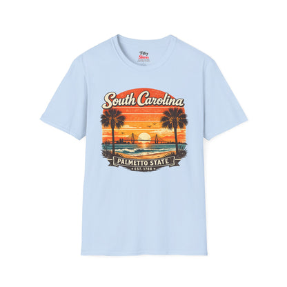 South Carolina Coastal Sunset Unisex Softstyle T Shirt State Pride Graphic Tee Collections FS03