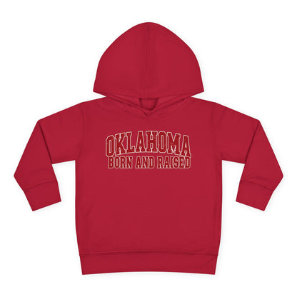 Oklahoma Born and Raised Vintage Collegiate Unisex Toddler Pullover Fleece Hoodie
