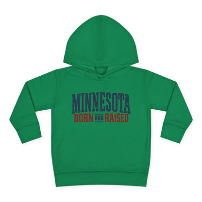 Minnesota Born and Raised Rustic Americana Unisex Toddler Pullover Fleece Hoodie