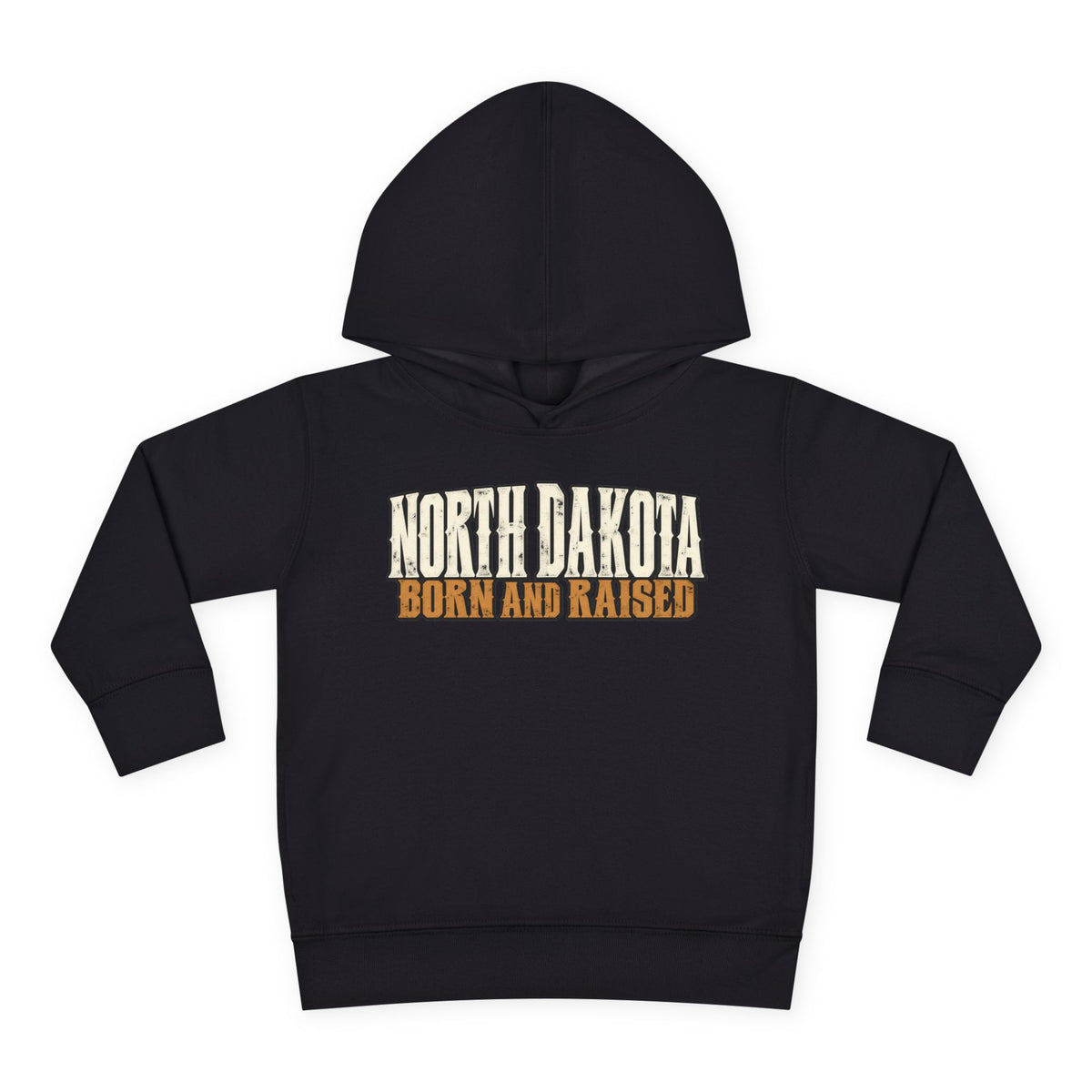 North Dakota Born and Raised Western Streetwear Unisex Toddler Pullover Fleece Hoodie