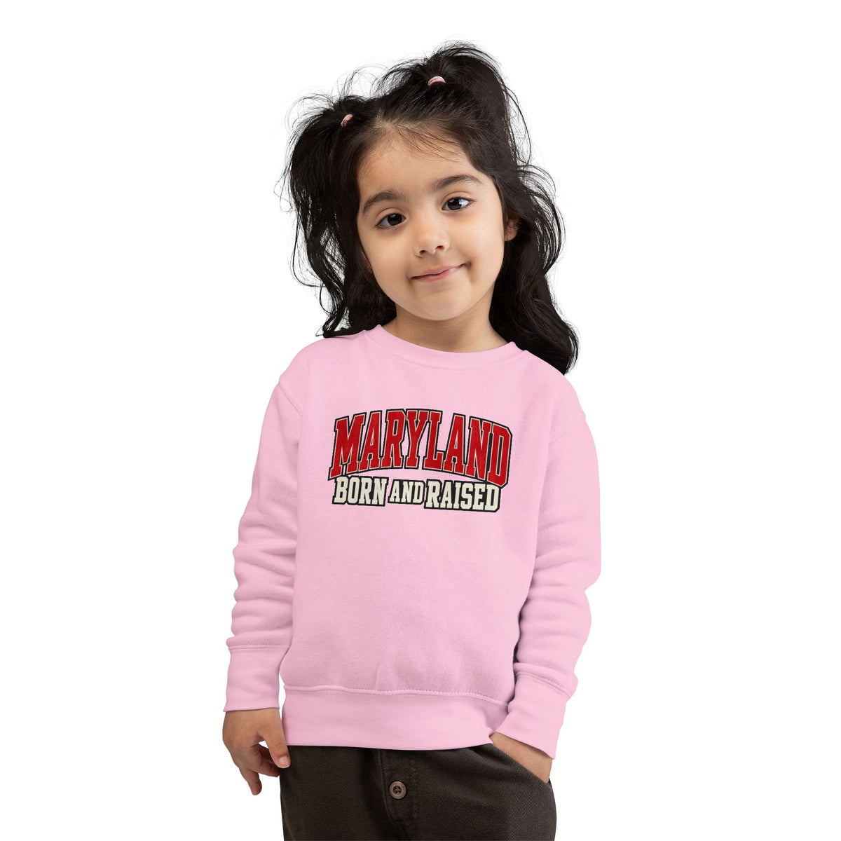 Maryland Born and Raised Bold Athletic Unisex Toddler Sweatshirt