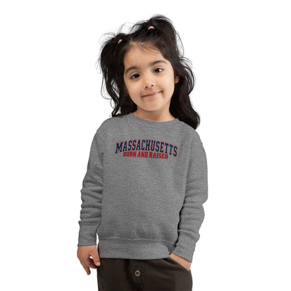 Massachusetts Born and Raised Classic Heritage Unisex Toddler Sweatshirt