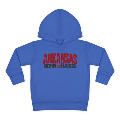 Arkansas Born and Raised Modern Streetwear Unisex Toddler Pullover Fleece Hoodie