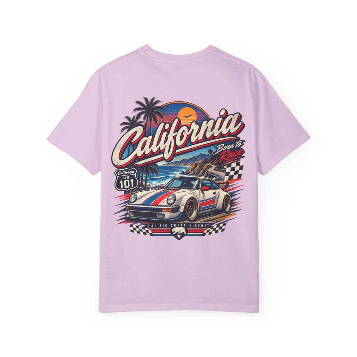California 1980s Racing  Unisex Comfort Color 1717 Streetwear Graphic Tee