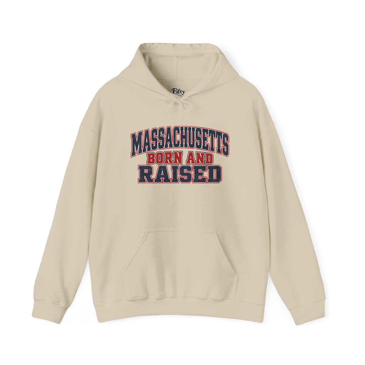 Massachusetts Born And Raised Unisex Hoodie State Name Graphic